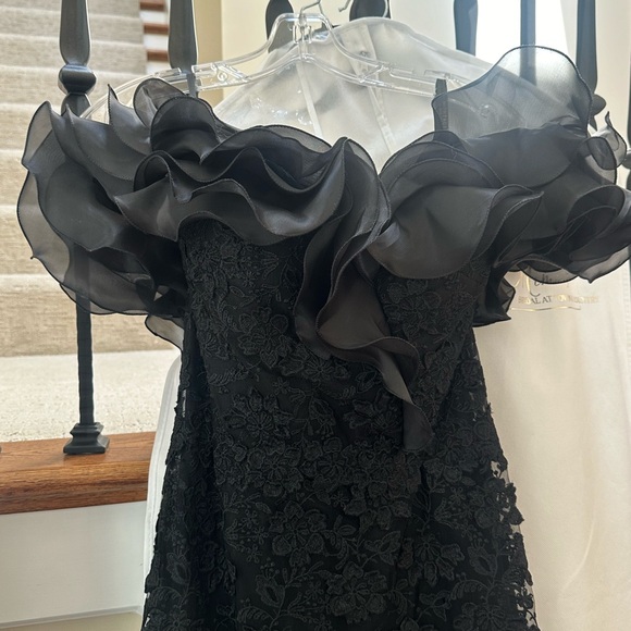 New Designer Black Dress. Montage by Mon Cheri - Picture 2 of 14